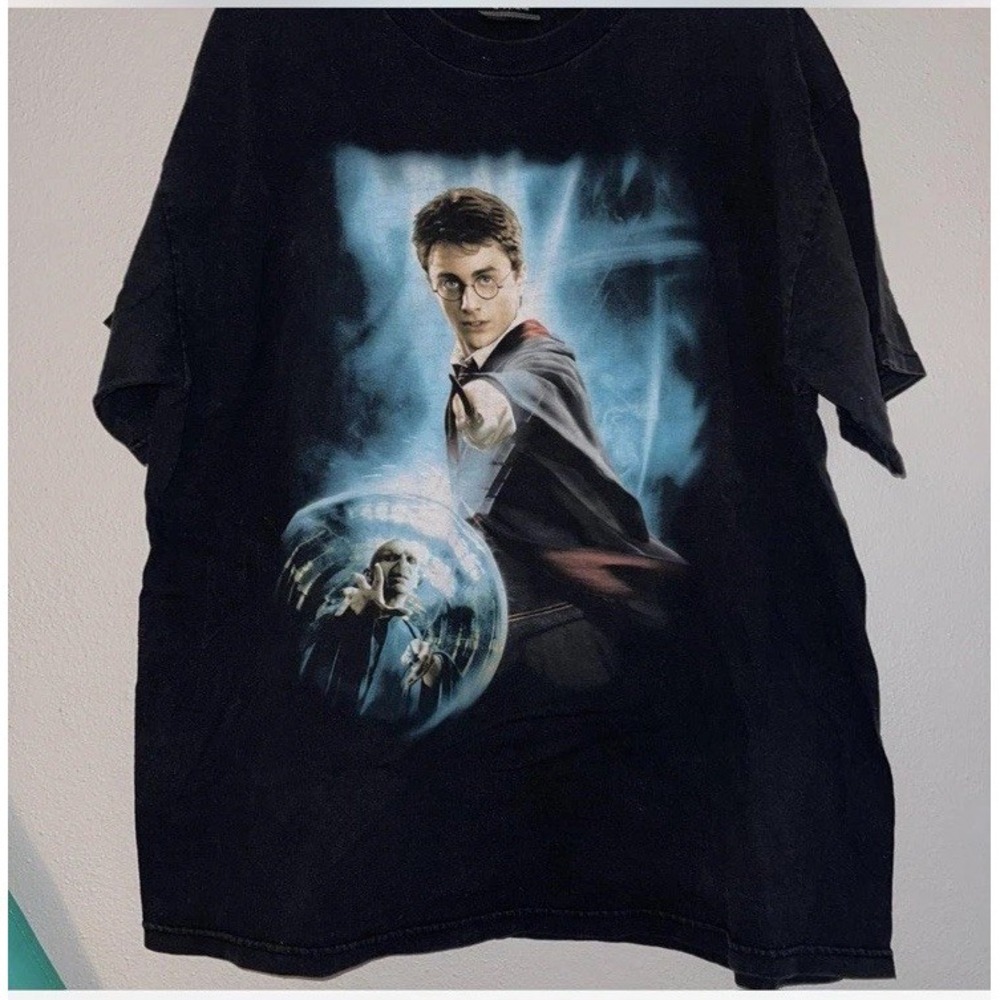 Vintage 2005 Harry Potter Order Of The Phoenix Black Movie Promo Shirt